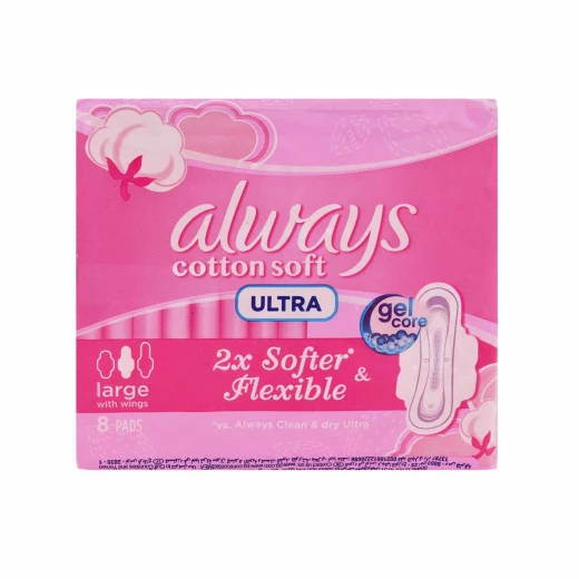Always Soft Ultra Thin, Large Sanitary 8 Pads Always Soft Ultra Thin, Large Sanitary 8 Pads