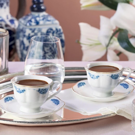 Madame Coco - Le Rêve Bleu 4-piece Round Coffee Cup Set Madame Coco - Le Rêve Bleu 4-piece Round Coffee Cup Set