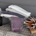 Madame Coco - Velvet Detailed Towel - Damson - مدام كوكو