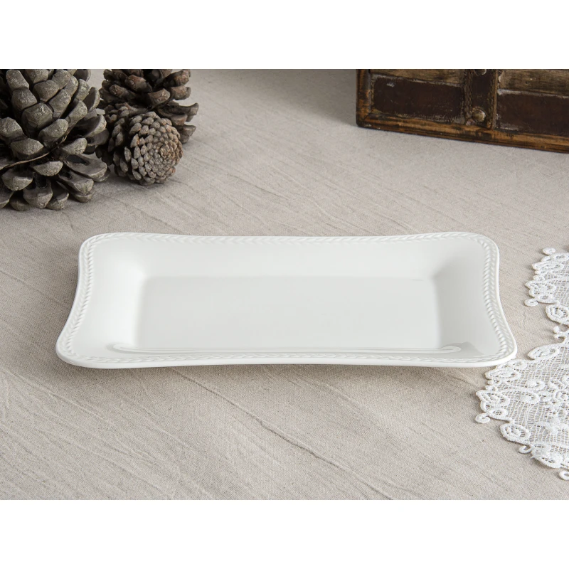 Madame Coco Bondir New Bone China Rectangular Plate 25,4 cm - مدام كوكو