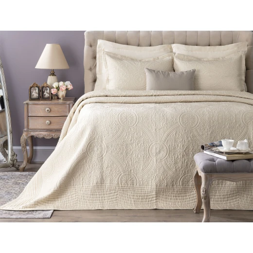 Madame Coco Lucien Starlight Single Bedspread - Beige Madame Coco Lucien Starlight Single Bedspread - Beige