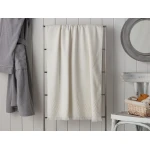 Madame Coco - Velvet Detail Bath Towel, Ecru - مدام كوكو