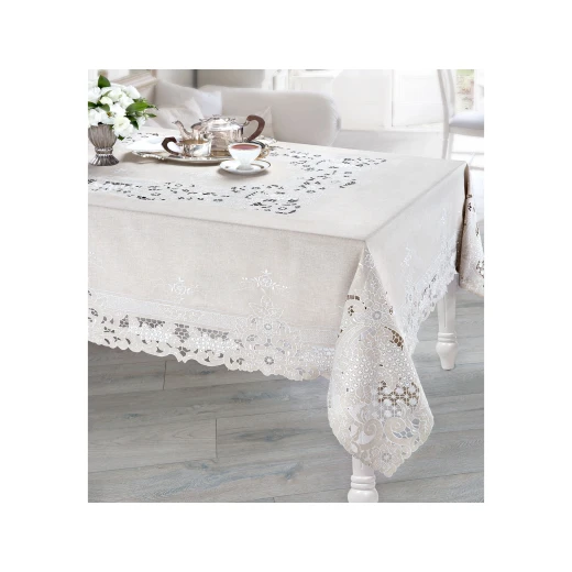 Madame Coco - Evelia Tablecloth, Beige Madame Coco - Evelia Tablecloth, Beige