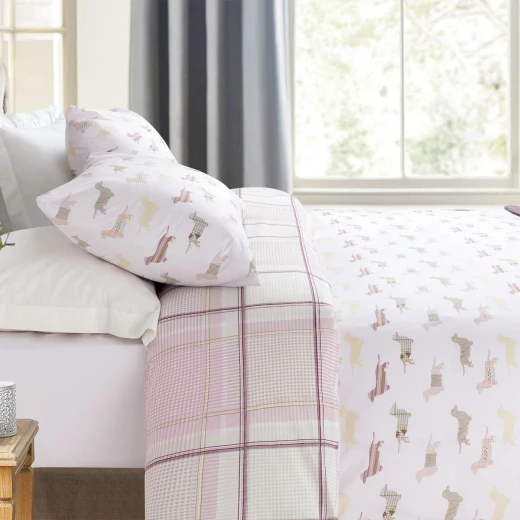 Madame Coco - Puppy Duvet Cover Set - Single, Powder, White