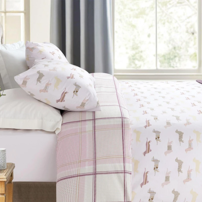 Madame Coco - Puppy Duvet Cover Set - Single, Powder, White - مدام كوكو