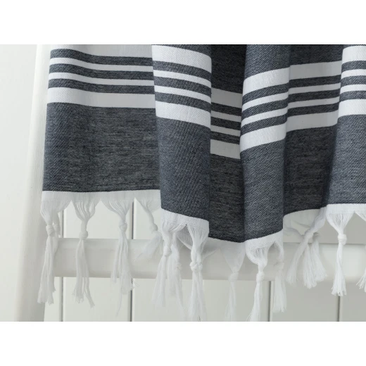 Madame Coco - Norice Peshtemal Beach Towel, White, Grey - مدام كوكو - Image 2
