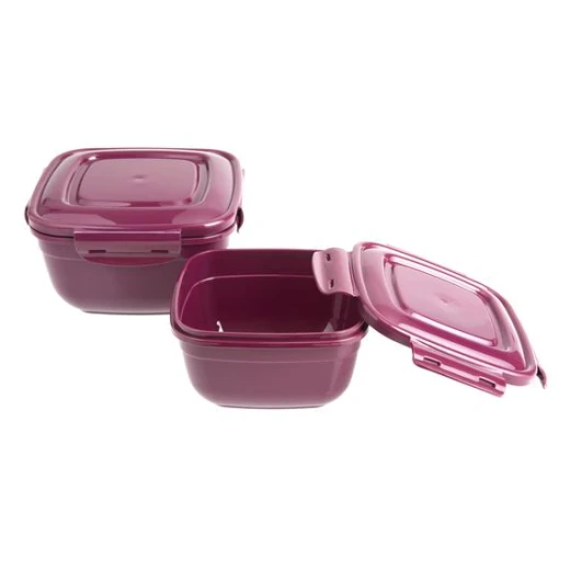Madame Coco - Daily 2-piece Square Storage Container 900 - 1500 ml - Damson - مدام كوكو - Image 5