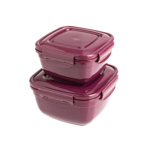 Madame Coco - Daily 2-piece Square Storage Container 900 - 1500 ml - Damson - مدام كوكو - Image 3