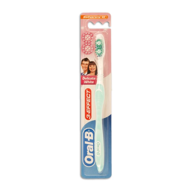 Oral B Medium Delicate White Toothbrush - اورال بي