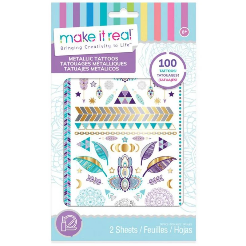 Make it Real Metallic Tattoos Purple - ميك إت ريل