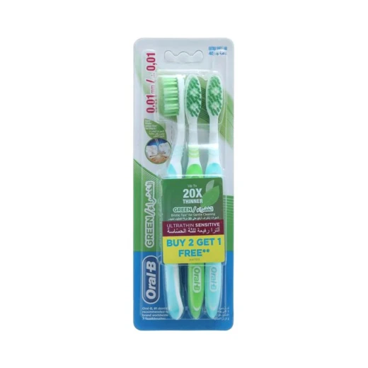 Oral-B Toothbrush Ultrathin Set- Green, 3 Pieces Oral-B Toothbrush Ultrathin Set- Green, 3 Pieces