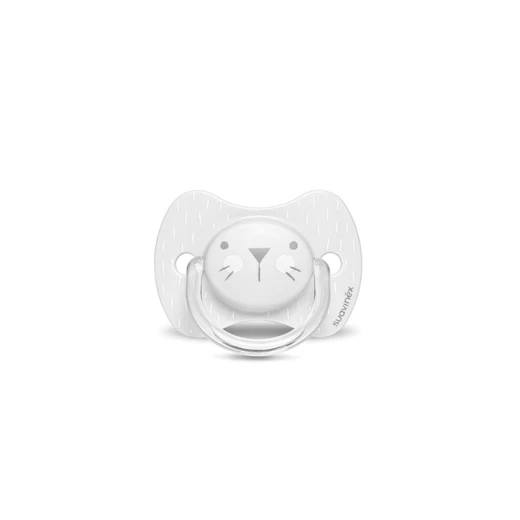 Suavinex Physiological Silicone Soother S Whiskers 0-6 m Grey