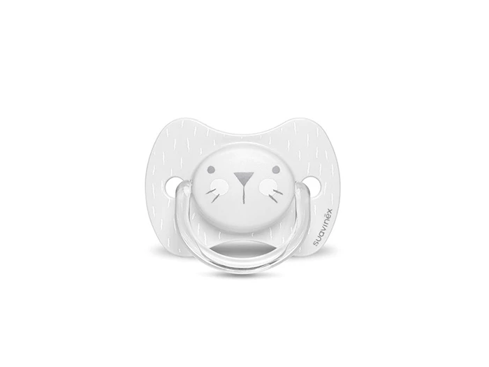 Suavinex Physiological Silicone Soother S Whiskers 0-6 m Grey - سوافينكس