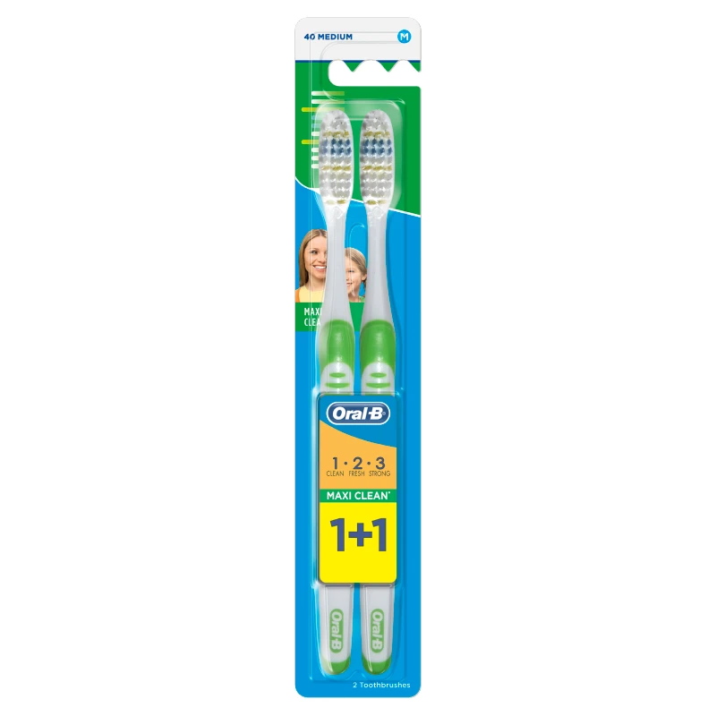 Oral-b 3 Effect Manual Toothbrush Size 40 Average 2 Pieces - اورال بي