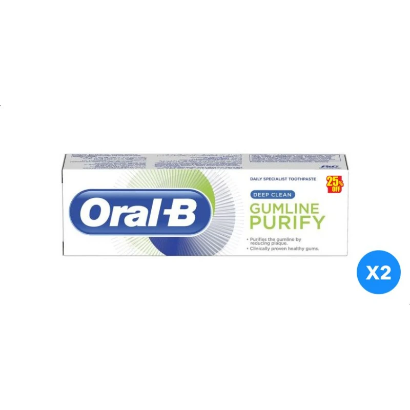 Oral-B Deep Clean Gumline Purify Toothpaste, Set of 2 - 75 ml - اورال بي