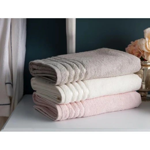 Madame Coco - Maynor Floss - Bordered Towel - Stone - مدام كوكو - Image 2