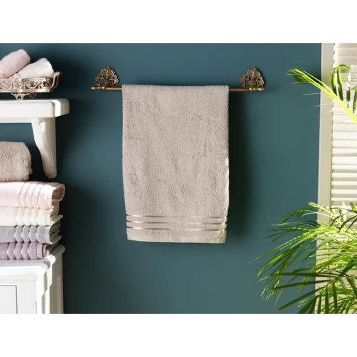 Madame Coco - Maynor Floss - Bordered Towel - Stone Madame Coco - Maynor Floss - Bordered Towel - Stone