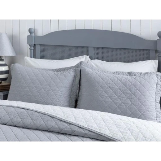 Madame Coco - Therron Vintage Double Bed Linen With Wash - Gray - مدام كوكو - Image 2