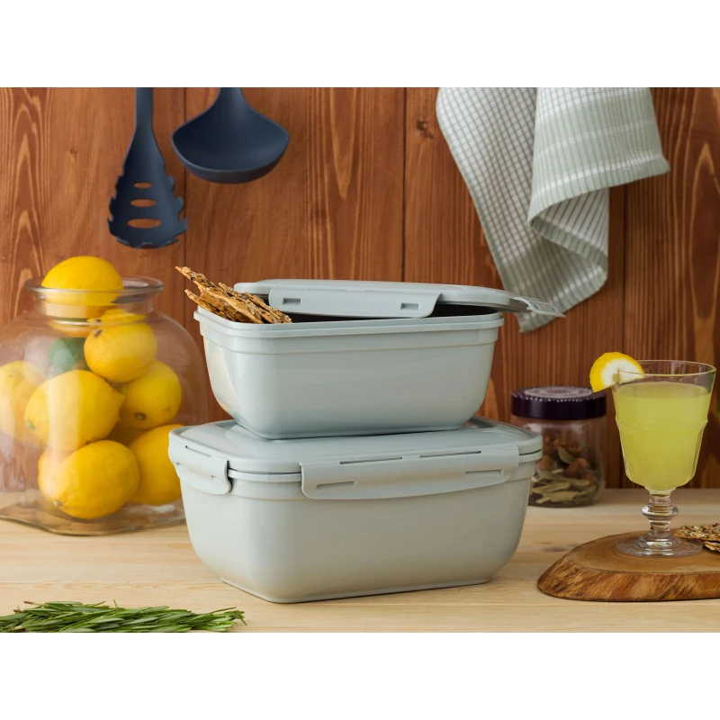 Madame Coco - Daily 2 Rectangle Storage Container - Soft Green - مدام كوكو