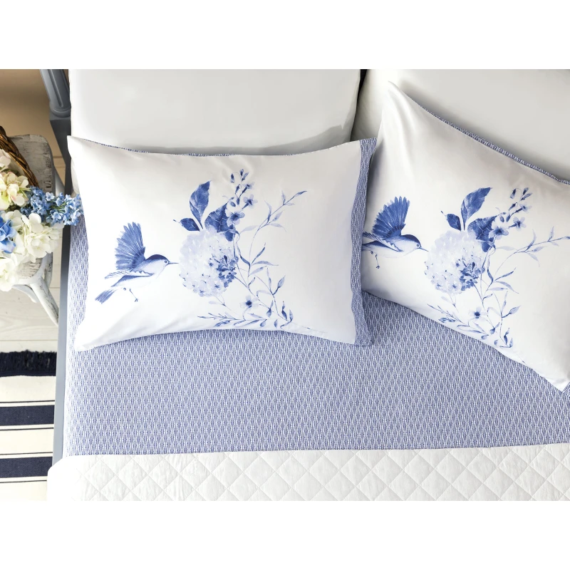 Madame Coco - Ophelia Double Ranforce Linen Set - Indigo - مدام كوكو
