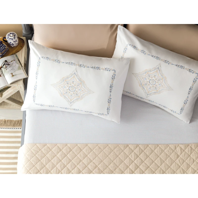 Madame Coco - Cadence Double Ranforce Linen Set - Powder - مدام كوكو