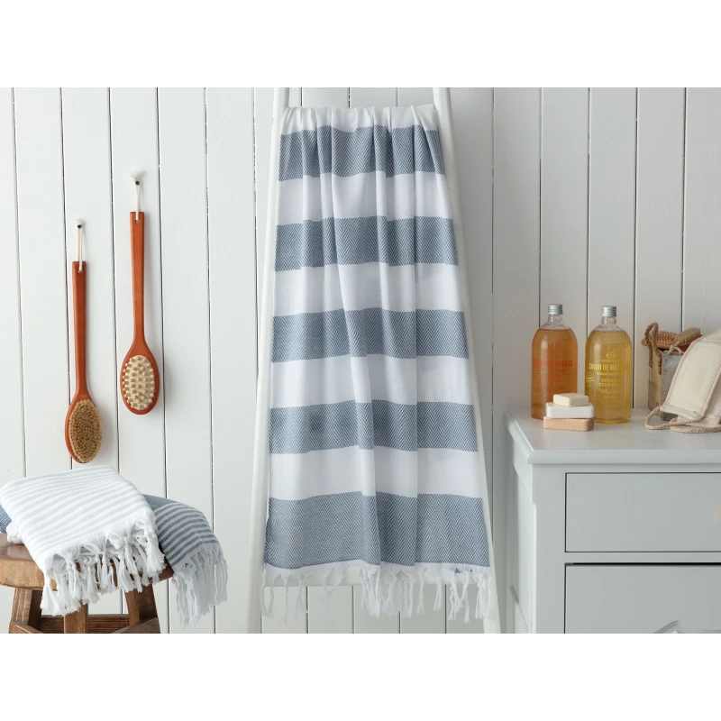 Madame Coco - Charlise Dobby Peshtamal - White / Gray - مدام كوكو