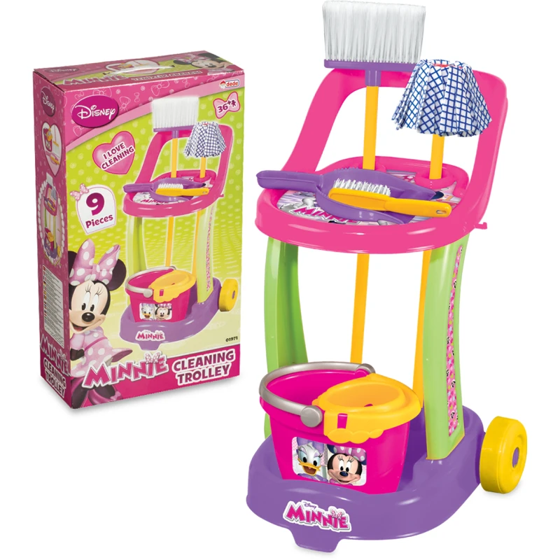 Dede Minnie Mouse Cleaning Trolley Dustpan & Brush Bucket - ديدي