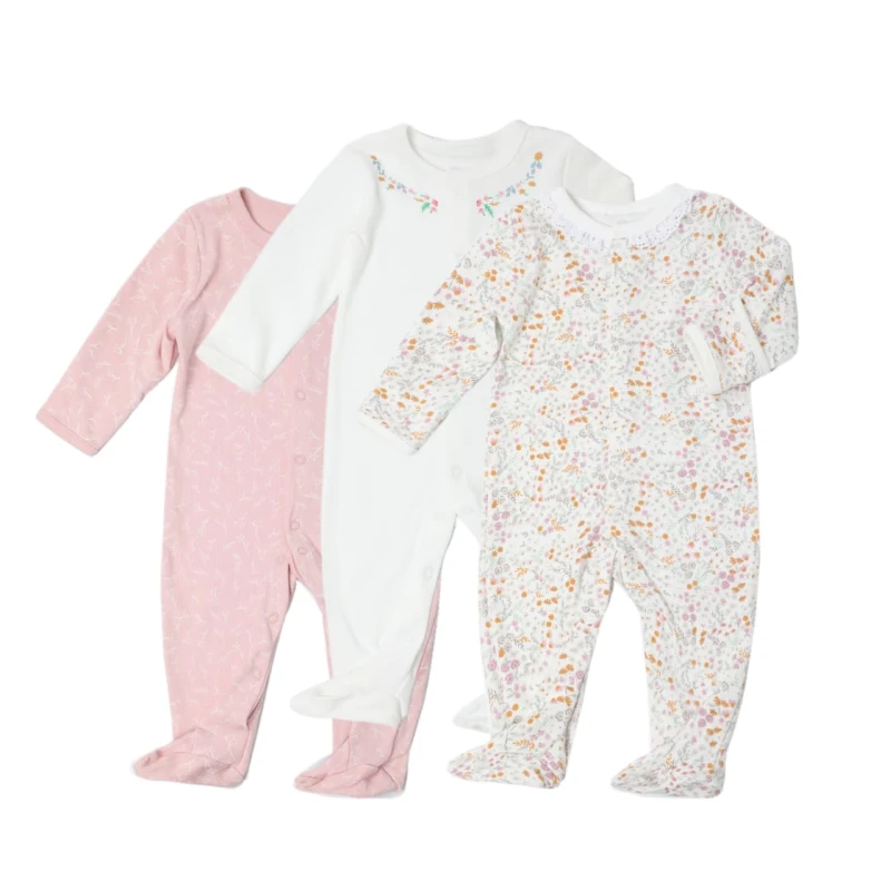 Colorland - Baby Romper 3 Pieces In One Pack - 0-3 Months - كولورلاند