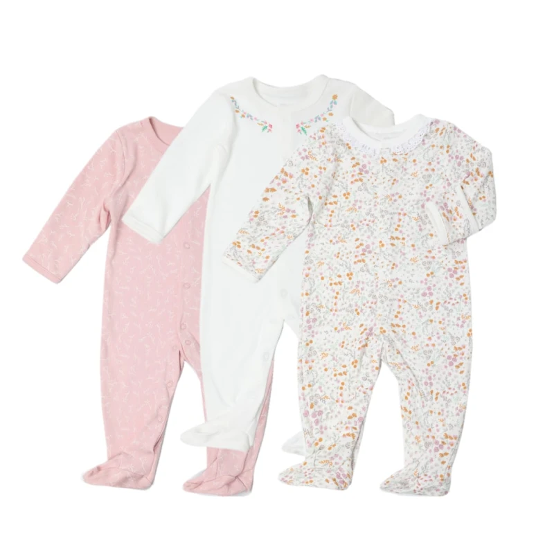 Colorland - (2) Baby Romper 3 Pieces In One Pack - 3-6 Months - كولورلاند