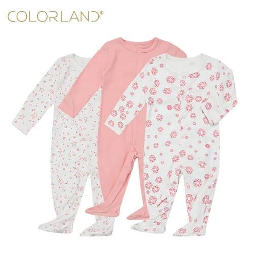 Colorland - (2) Baby Romper 3 Pieces In One Pack - 3-6 Months