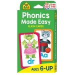 School Zone Phonics Made Easy Flash Cards for Ages 6+ to Learn Letter Sounds and Spelling - School Zone