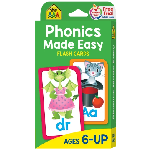 School Zone Phonics Made Easy Flash Cards for Ages 6+ to Learn Letter Sounds and Spelling School Zone Phonics Made Easy Flash Cards for Ages 6+ to Learn Letter Sounds and Spelling
