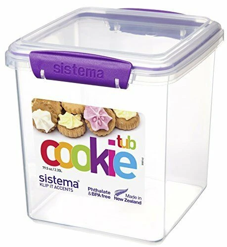 Sistema Klip It Accents Cookie Tub, 2.35 L - Assorted Colours, One Container - سيستما - Image 4