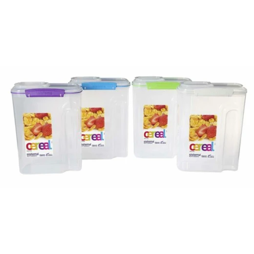 Sistema Klip It Accents Cereal Container 4.2 L - Assorted Colours, One Container Sistema Klip It Accents Cereal Container 4.2 L - Assorted Colours, One Container
