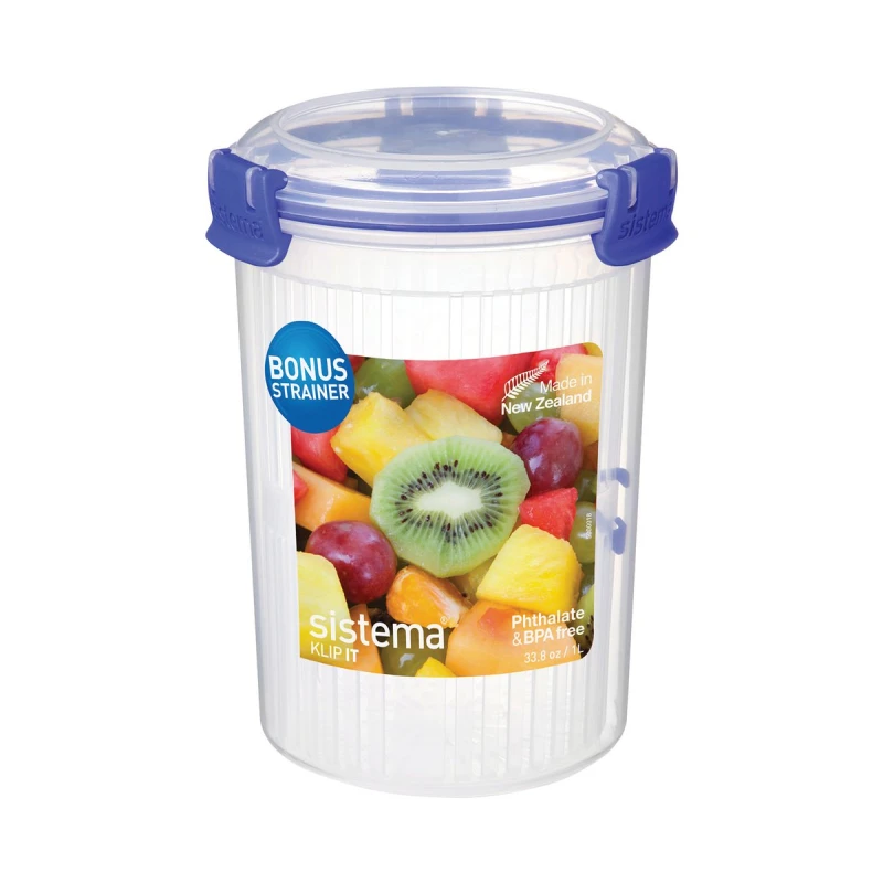 Sistema KLIP IT Round Food Storage Container with Straining Basket,1 Liter - سيستما