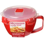 Sistema Microwave Noodle Bowl Lunch 940ml, Red/Clear - سيستما