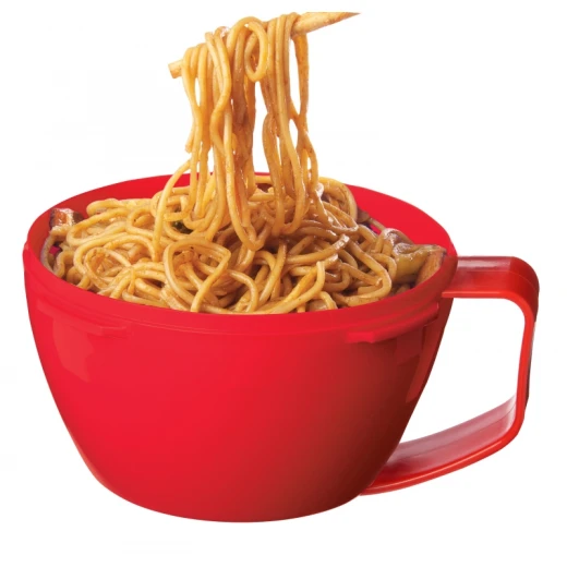 Sistema Microwave Noodle Bowl Lunch 940ml, Red/Clear - سيستما - Image 3
