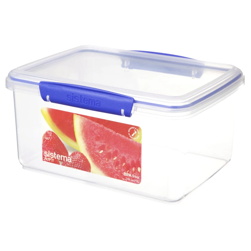 Sistema Rectangular Klip It Storage Container 3Ltr With Blue Clips - سيستما