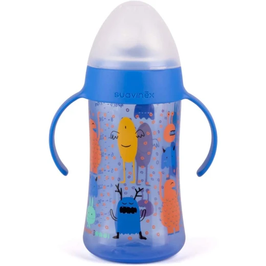 Suavinex Bottle Handles Non Spill Spout 270ml +4m Blue