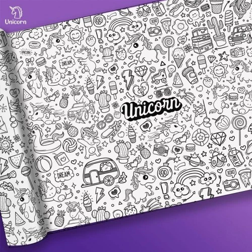ملصق كبير للتلوين بتصميم اليونيكورن من مفكرة - مفكرة - Image 2