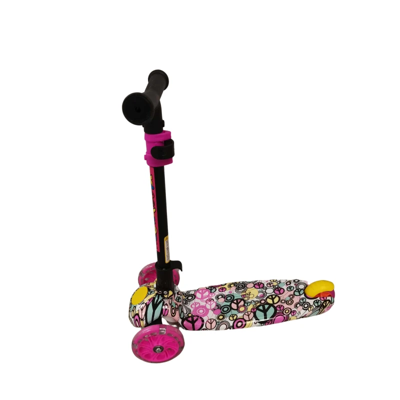 children's scooter boys and girls 2 years old skateboard graffiti scooter, Pink