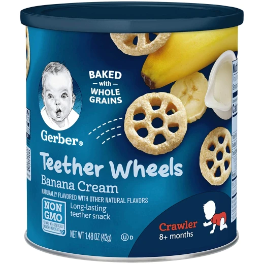 Gerber Teether Wheels 42g Banana Cream Gerber Teether Wheels 42g Banana Cream