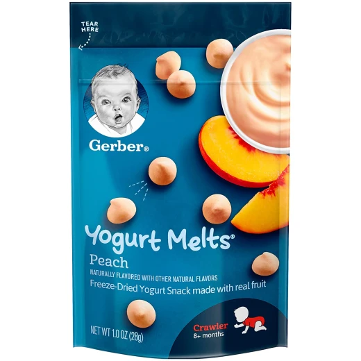 Gerber Yogurt Melts Freeze-Dried Yogurt Snack made with real fruit, Peach Gerber Yogurt Melts Freeze-Dried Yogurt Snack made with real fruit, Peach