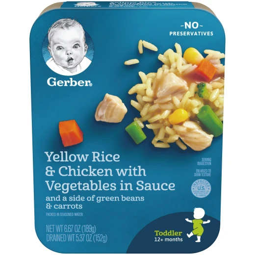 Gerber Yellow Rice & Chicken With Vegetables In Sauce Cereal 189g Gerber Yellow Rice & Chicken With Vegetables In Sauce Cereal 189g