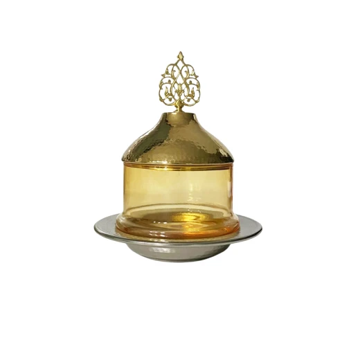 Mid 19th Century Sliver Plated Candy Bowl with Gold Lid Glass Vase Mid 19th Century Sliver Plated Candy Bowl with Gold Lid Glass Vase