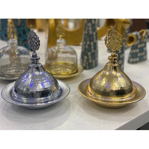 Mid 19th Century Silver Plated Candy Bowl with Lid Vase - Image 2
