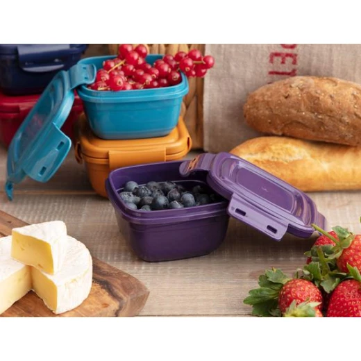 Madame Coco - Daily 2-piece Square Storage Container 900 - 1500 ml - Purple - مدام كوكو - Image 2