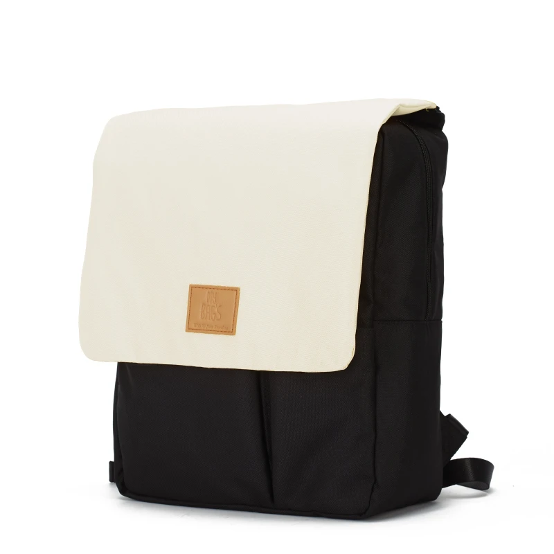 My Bag's Backpack Reflap Eco Black / Ivory - My Bag's