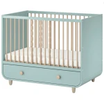 Trama Baby Cot With Drawer, Light Turquoise 60*120Cm - تراما بيبي