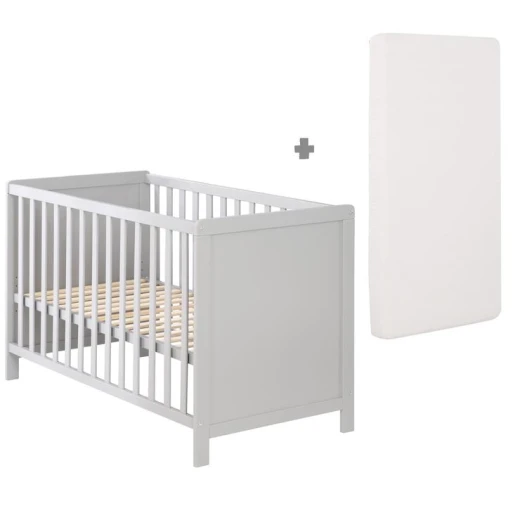 Extra Bed, 60 X 120 Cm, Taupe, Adjustable, 5 Slip Rungs, Incl. Slatted Base & Mattress - تراما بيبي - Image 5
